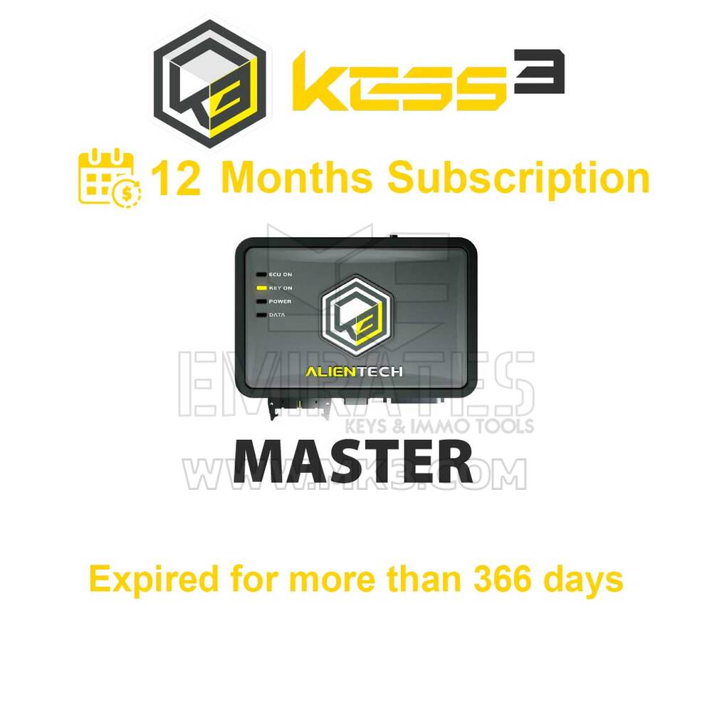Alientech KESS3 Master - KESS3MS001 KESS3MAF03 - 12 meses de assinatura