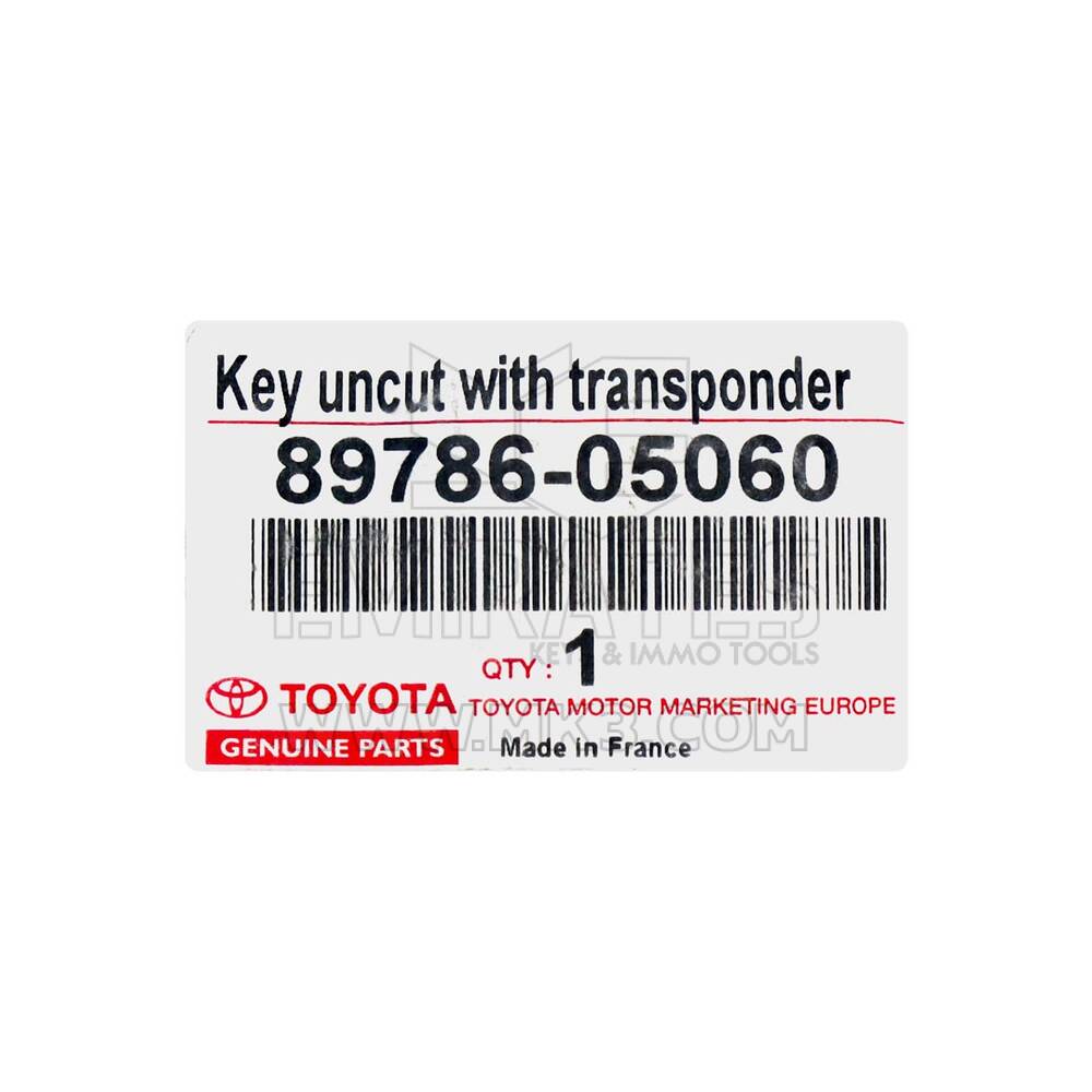 Nouveau transpondeur d'origine Toyota Avensis 2004 d'origine SUB Key 4D Numéro de pièce du fabricant : 89785-05060 | Clés Emirates