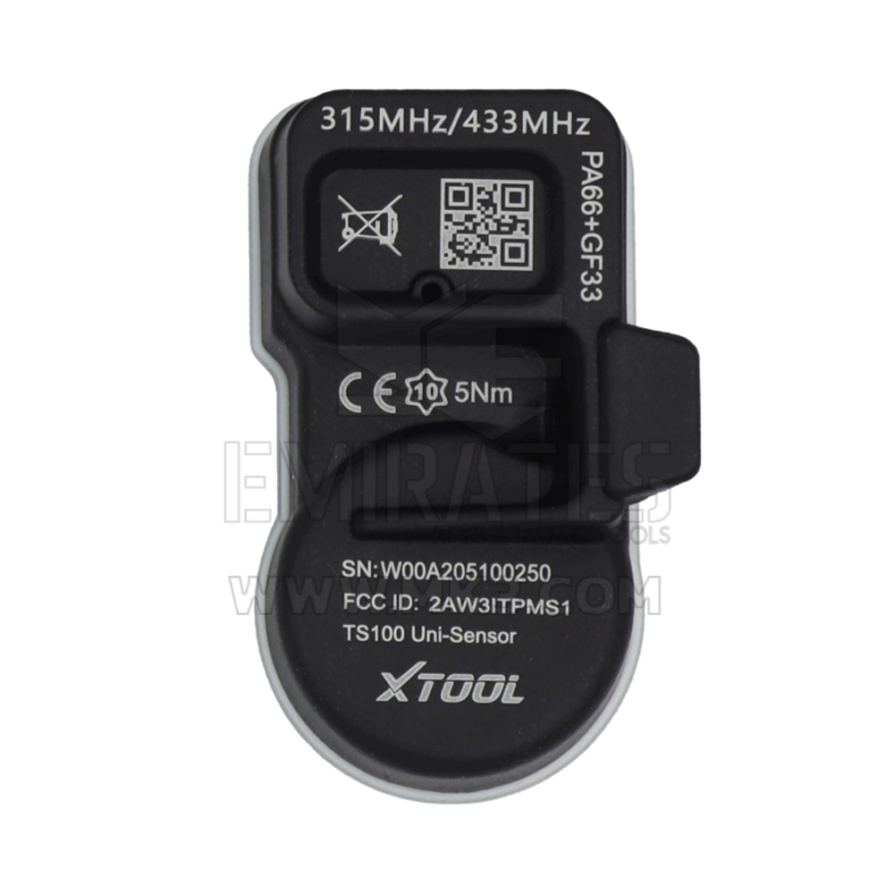 Sensor XTOOL TS100 2 en 1 (315 + 433 MHz), como un sensor universal programable con opciones de abrazadera y complemento que son inteligentes y eficientes, especialmente diseñadas para el reemplazo del sensor con la máxima cobertura de aplicación