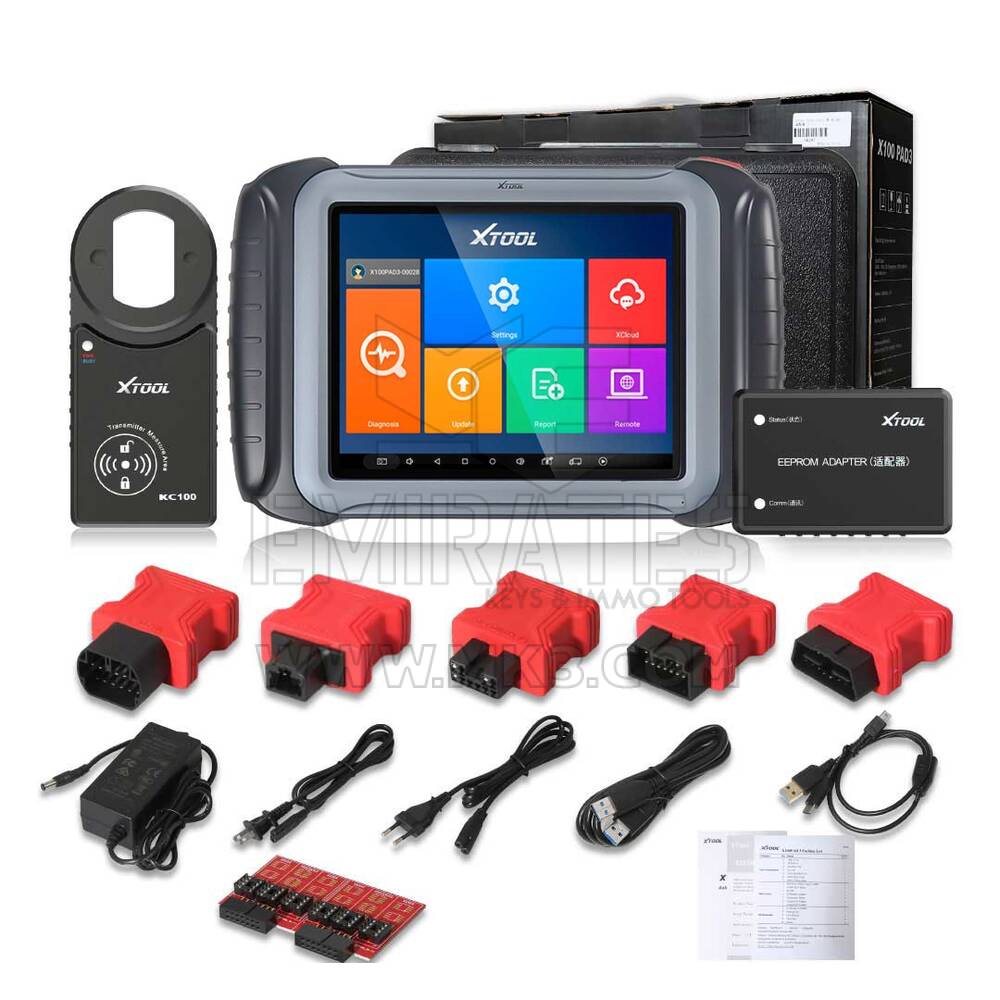 XTOOL X100 PAD Elite Professional Tablet Key Programmer con adaptador KC100 y EEPROM | mk3