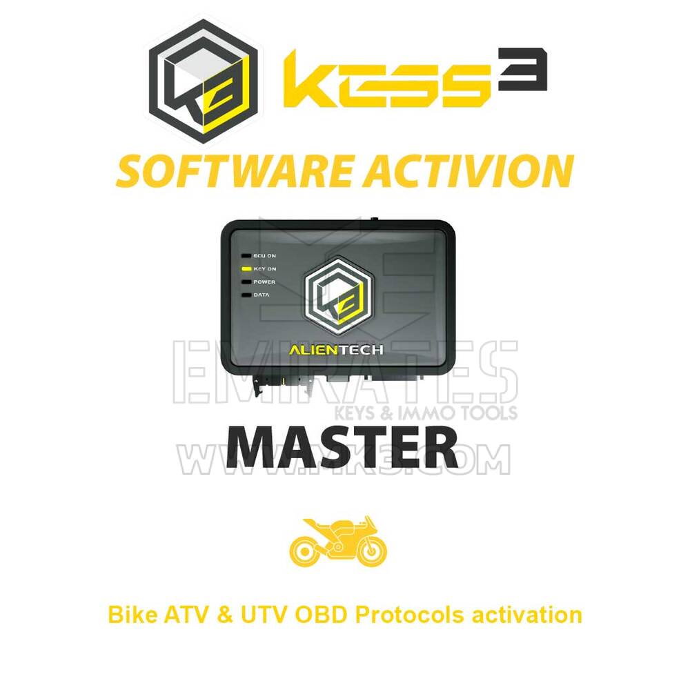 Ativação de protocolos Alientech KESS3MA002 KESS3 Master Bike ATV e UTV OBD