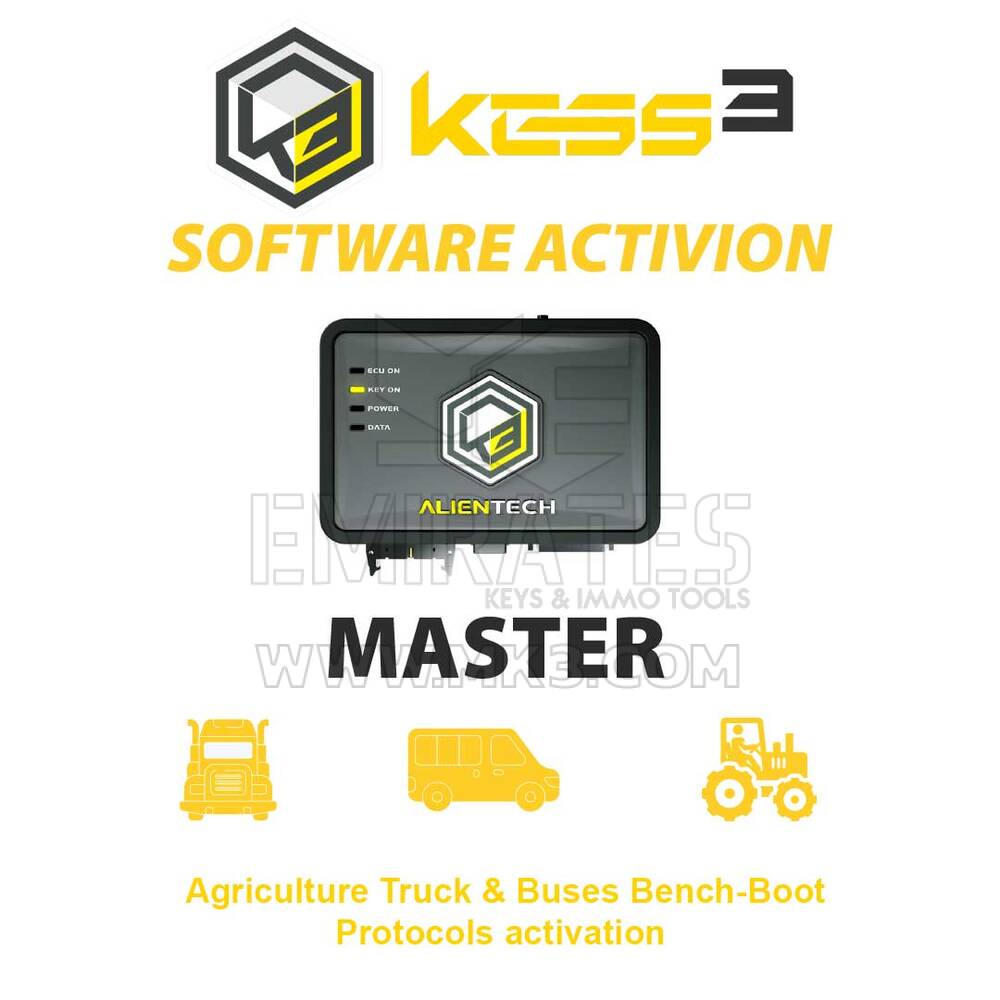 Alientech KESS3MA007 KESS3 Master Agriculture Truck & Buses Activation des protocoles Bench-Boot