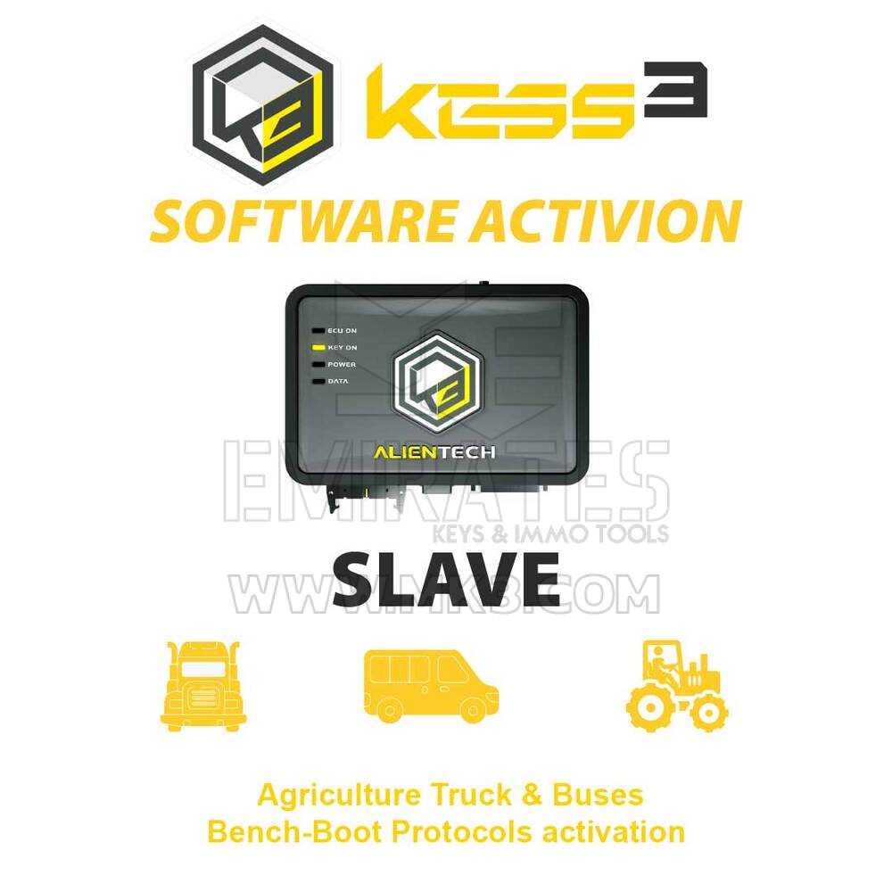 Alientech KESS3SA007 Activation des protocoles de banc-démarrage pour camions et bus agricoles esclaves KESS3