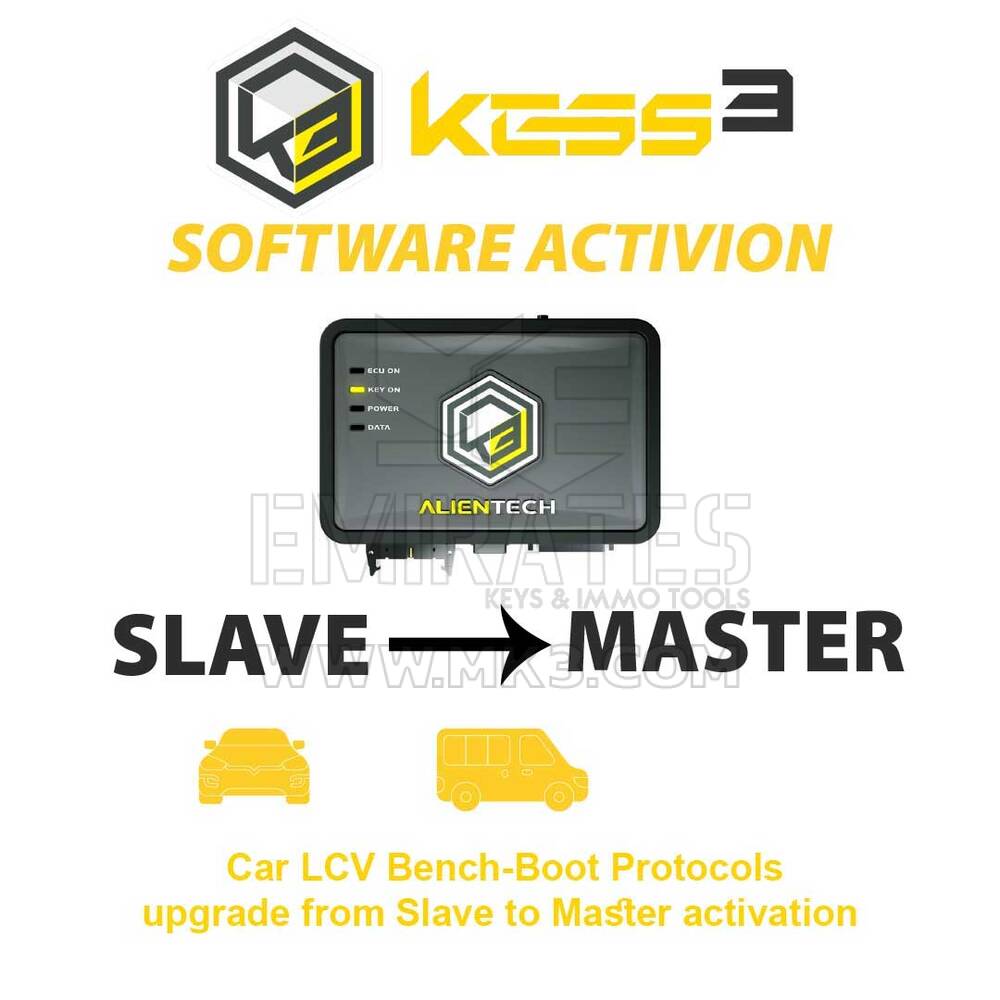 Atualização de protocolos de inicialização de bancada de carro escravo Alientech KESS3SU005 KESS3 LCV