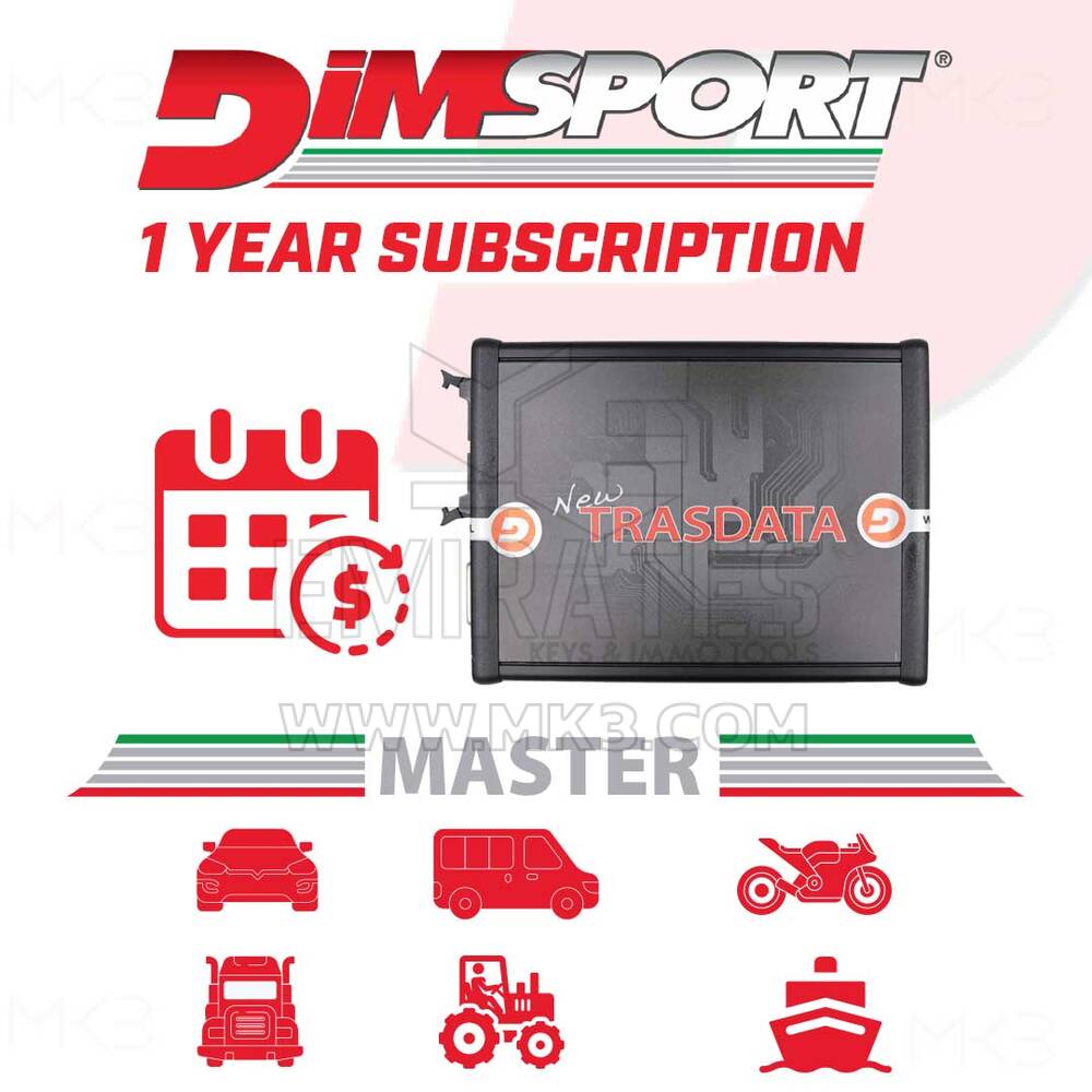 Dimsport - SINGLE TOOL 1 YEAR SUBSCRIPTION - NEW TRASDATA FOR (ACTIVE CATEGORIES) (AV3410001)