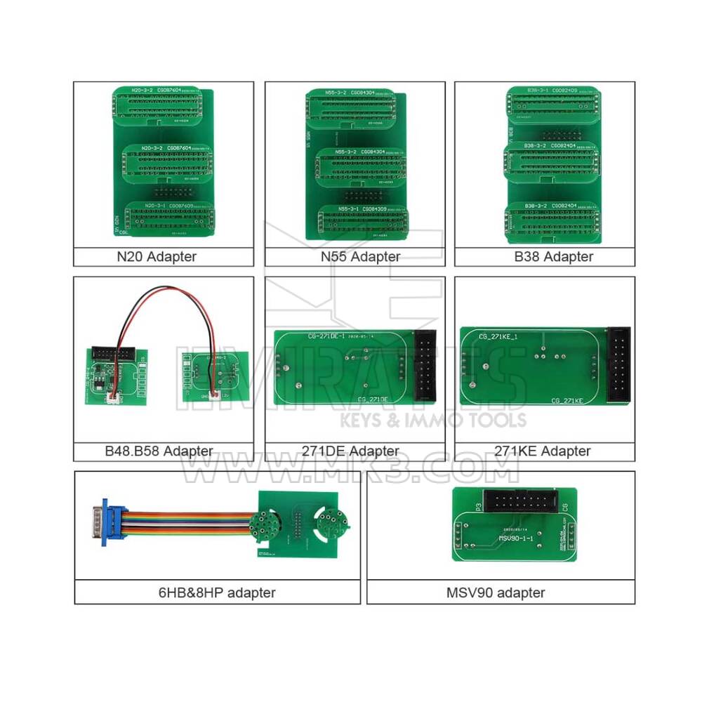 CGDI FC200 Nouveau Set d'adaptateurs comprenant 6HP et 8HP / MSV90 / N55 / N20 / B48/ B58/ B38 etc.