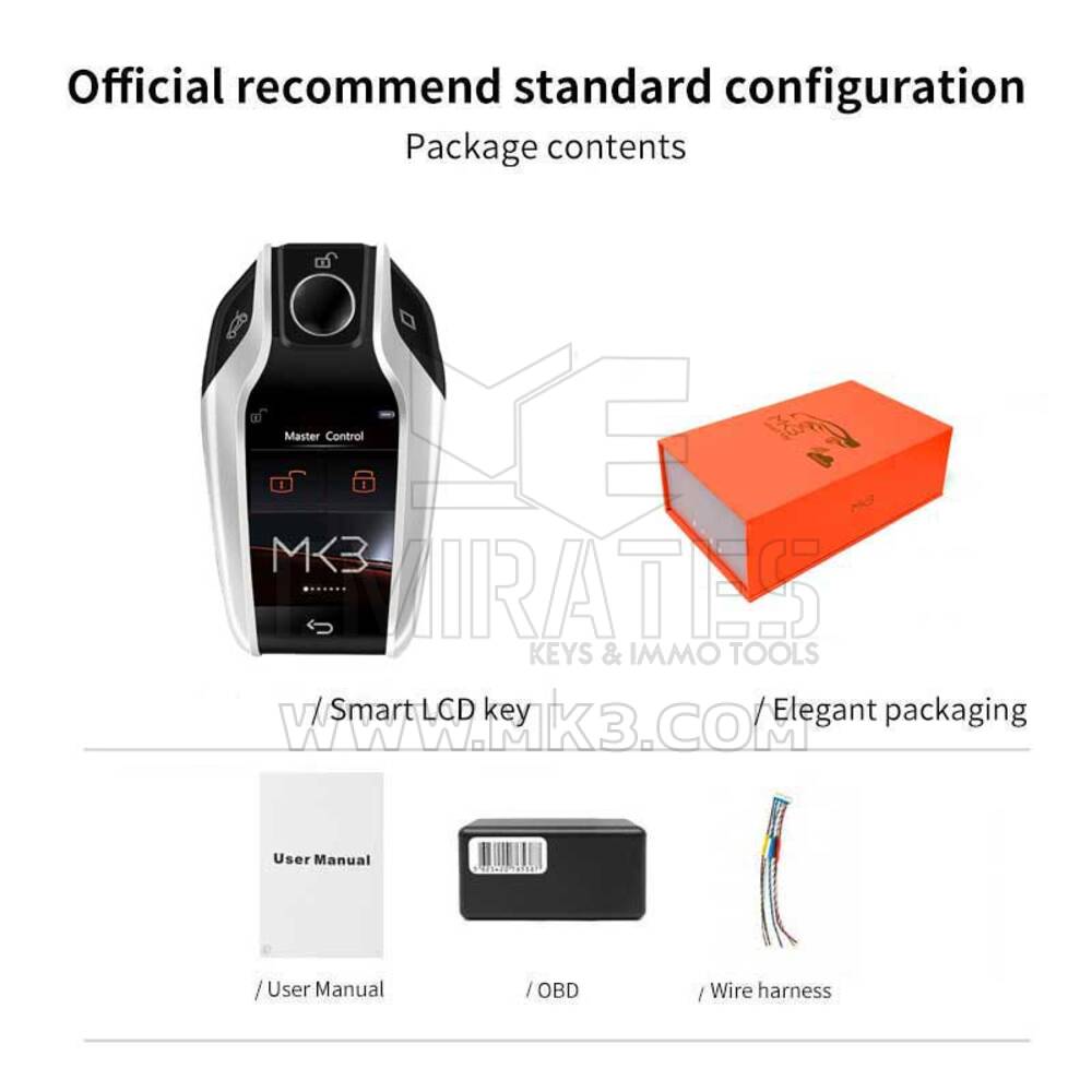Kit de clé intelligente universelle LCD pour toutes les voitures sans clé BMW Argent | MK3