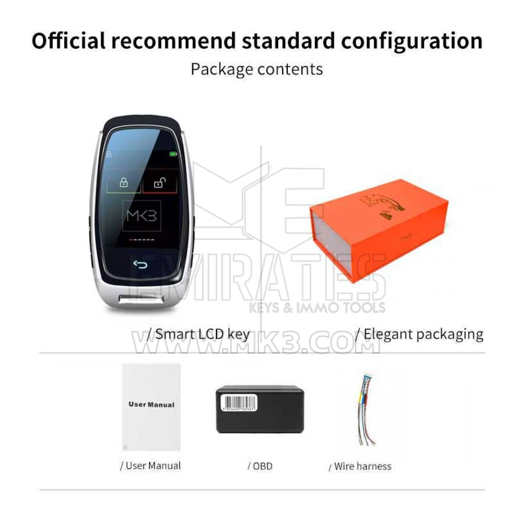 Clé de voiture à distance universelle LCD pour tous les modèles de voiture, argent | MK3