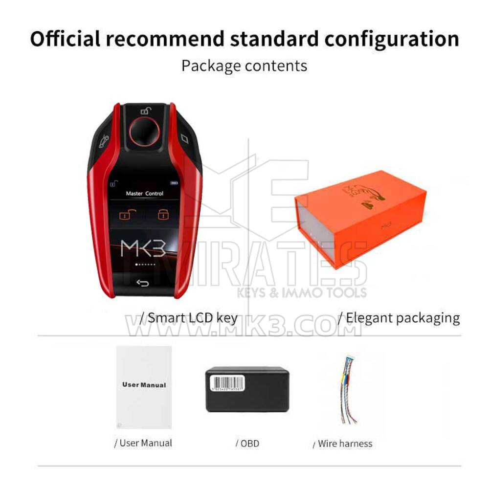 LCD Universal Smart Key Kit For All Keyless car BMW Red | MK3