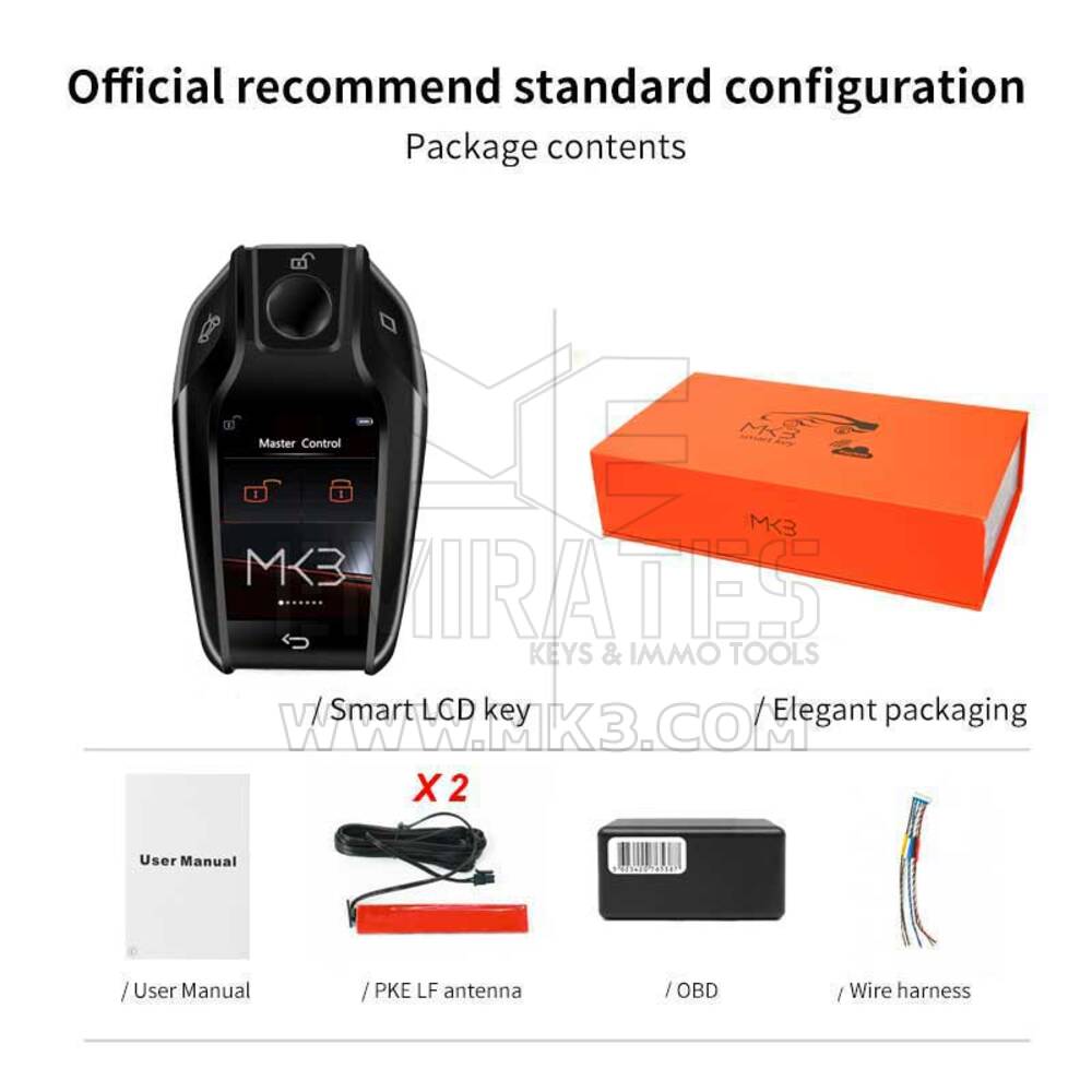 LCD  Smart chiave remota PKE Comfort sistema accesso nero | MK3