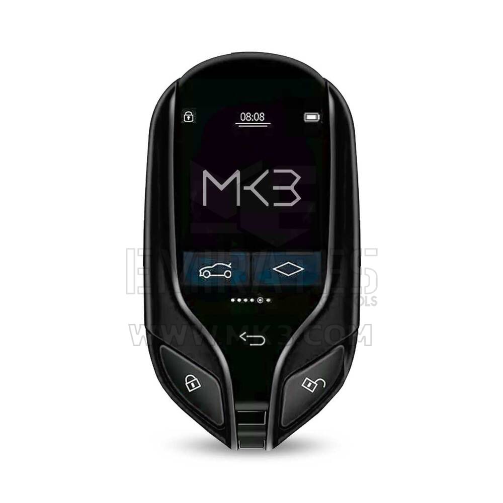 نظام PKE لمفتاح التحكم عن بعد الذكي بشاشة LCD عالمية لجميع سيارات مازيراتي بدون مفتاح باللون الأسود