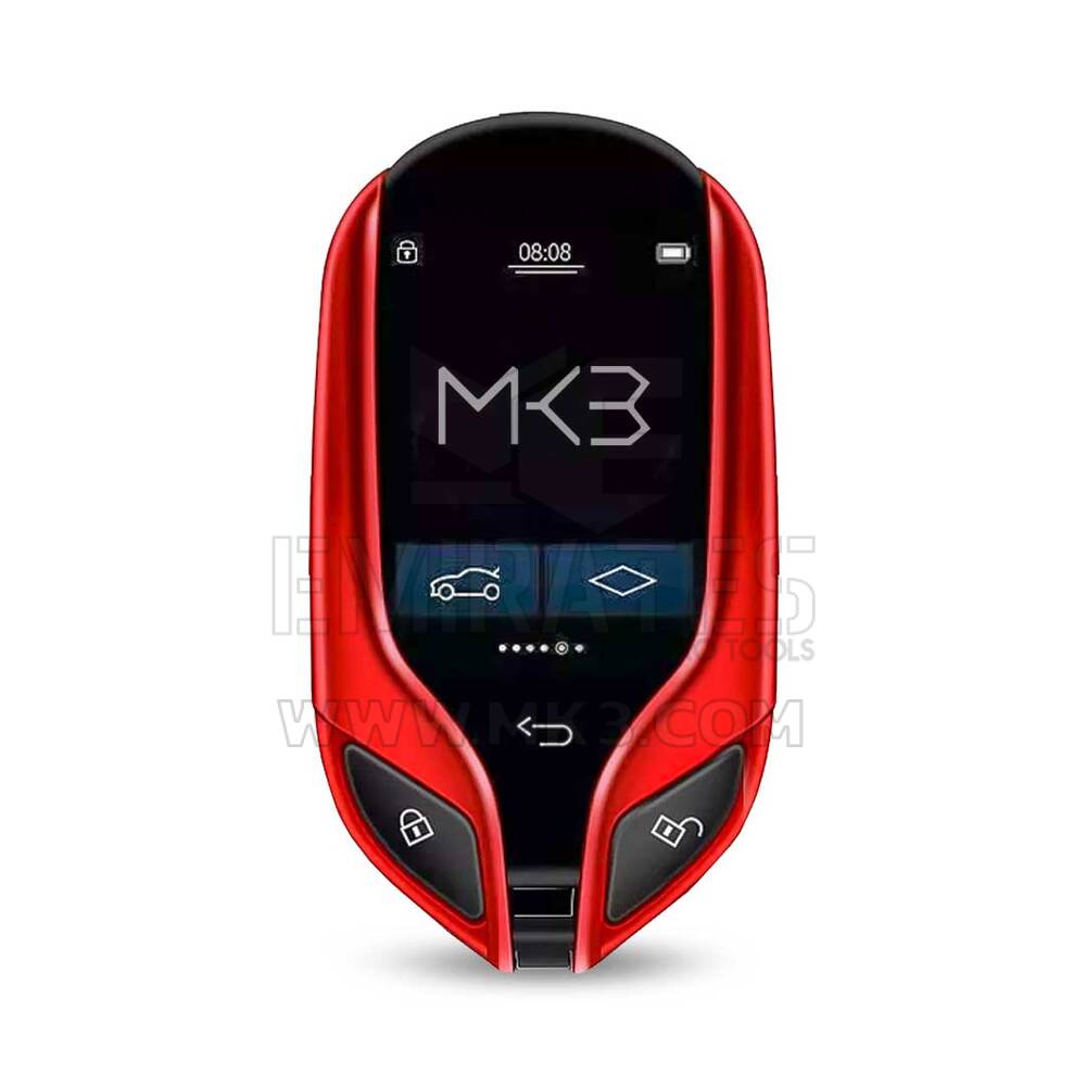 Tüm Anahtarsız Araçlar İçin LCD Evrensel Modifiye Akıllı Uzaktan Anahtar PKE Sistemi Maserati Tarzı Kırmızı Renk