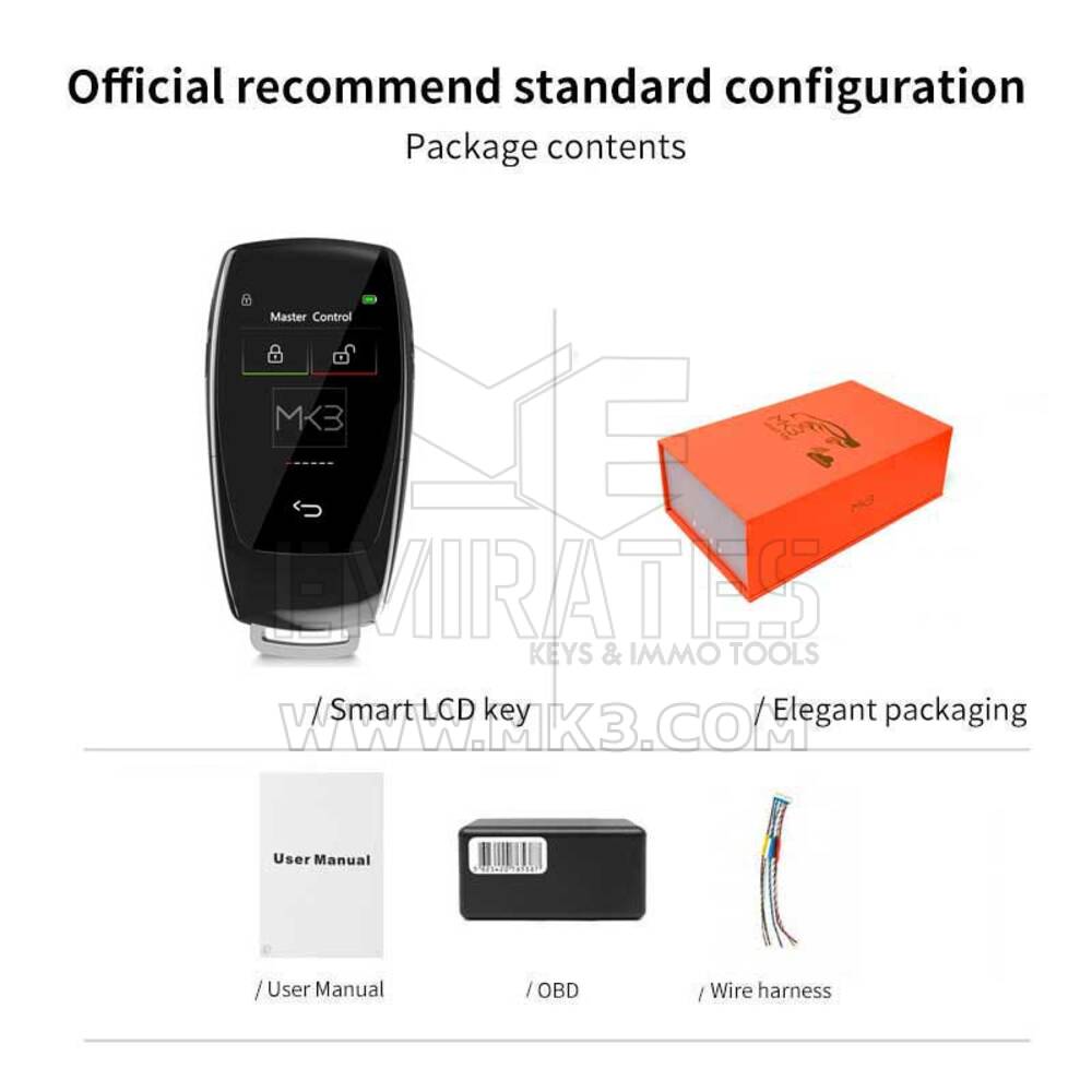 LCD مفتاح عالمي دخول بدون مفتاح سيارة مرسيدس كلاسيك أسود | MK3