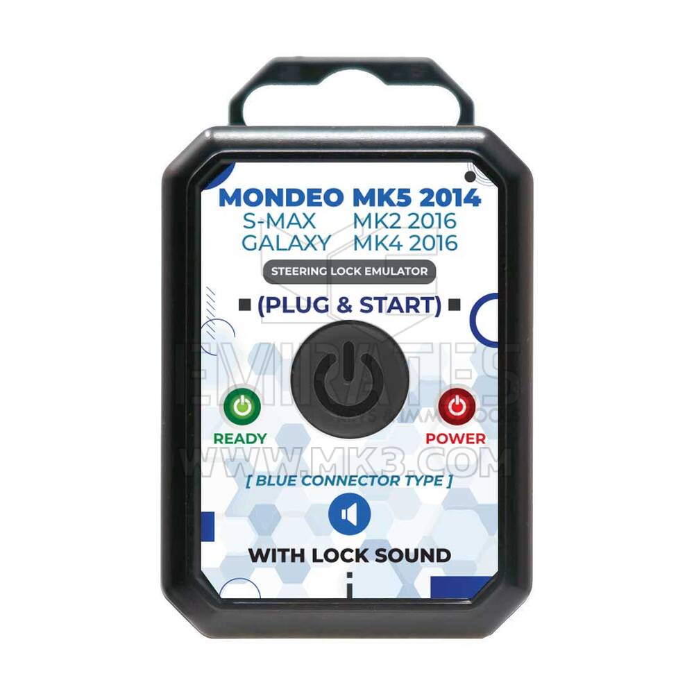 Nouvel émulateur Ford pour Mondeo MK5 2014 S-Max MK2 Galaxy MK4 2016 Émulateur de simulateur de verrouillage de direction avec son de verrouillage Type de connecteur bleu - Produits MK3 | Clés des Émirats