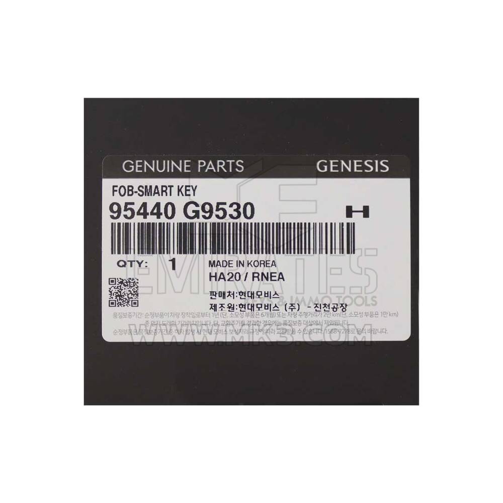 New Hyundai Genesis G70 2022 Genuine/OEM Smart Remote 6 Button 433MHz Manufacturer Part Number: 95440-G9530 OEM Box | Emirates Keys
