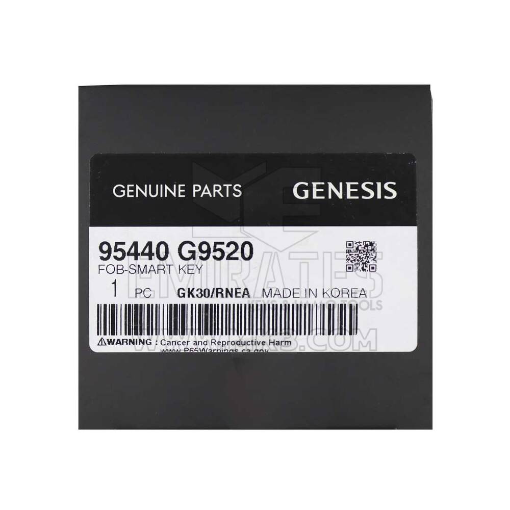 New Genesis G70 2022 Genuine / OEM Smart Remote Key 4 Button Auto Start 433MHz OEM Part Number: 95440-G9520 FCC ID: TQ8-FOB-4F37 | Emirates Keys