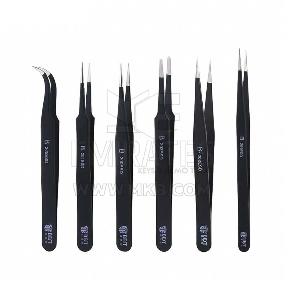 Bestool ESD Anti-Static Stainless Steel Tweezers 6 Types