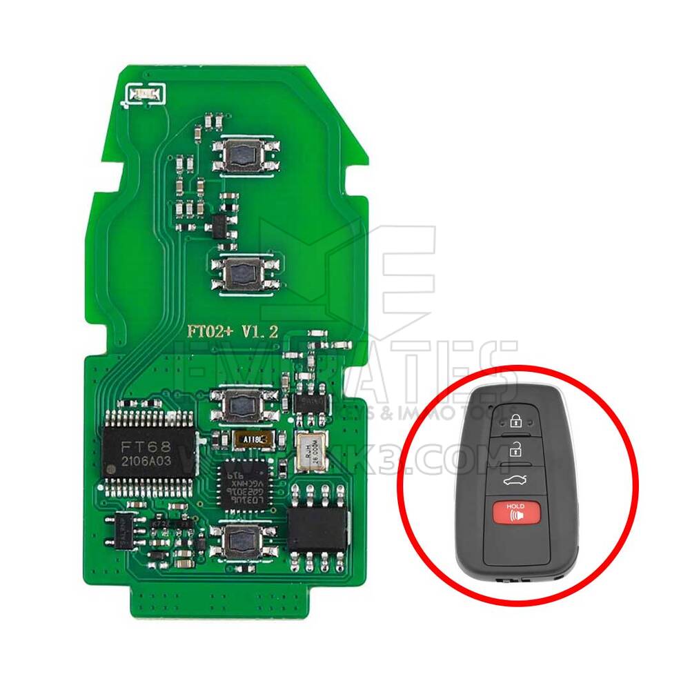 Lonsdor FT02-PH0440B 315/433 MHz Toyota Akıllı Anahtar PCB Frekans Değiştirilebilir