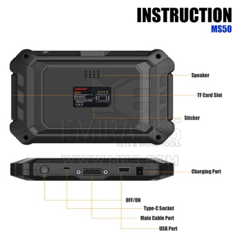 OBDSTAR MS50 provides complete diagnostic functions including fault codes reading or clearing, data stream reading, action test, setting, coding, etc.;