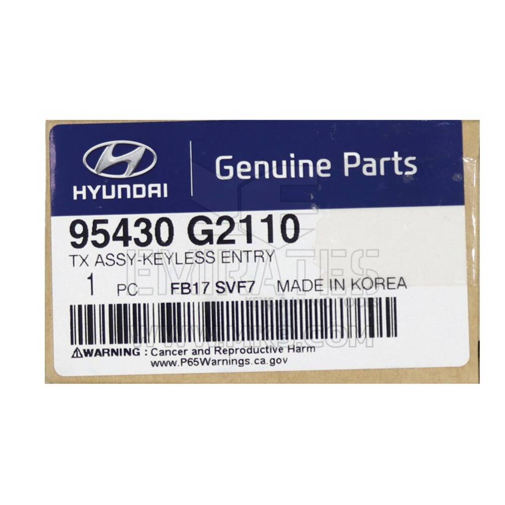 НОВЫЙ Hyundai IONIQ 2019 Оригинальный/OEM Откидной ключ с 3 кнопками 433 МГц 95430-G2110 95430G2110 / FCCID: SVI-AERGE03 | Emirates Keys