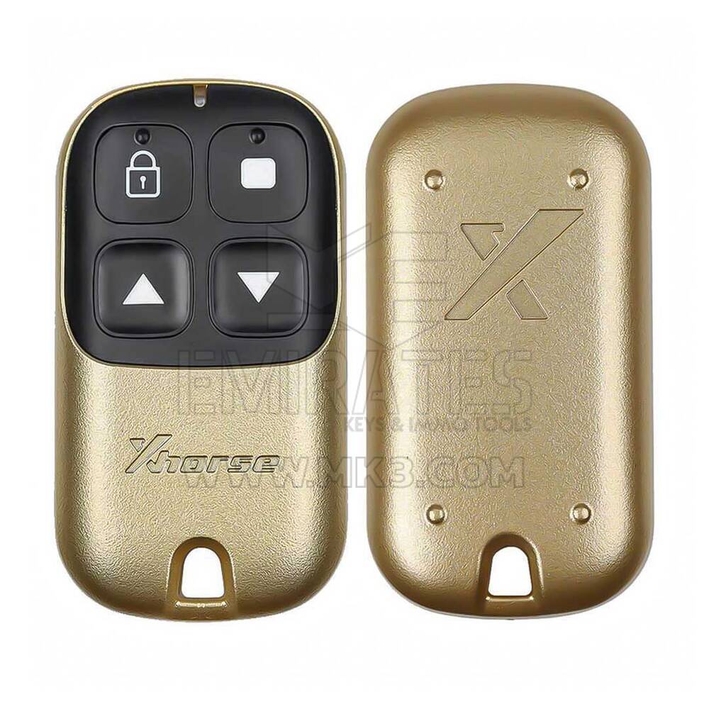 Nuevo Xhorse VVDI Key Tool Wire Garage Remote Key 4 Botones Color Amarillo Dorado Tipo XKXH05EN, Compatible con todas las herramientas VVDI | Emirates Keys