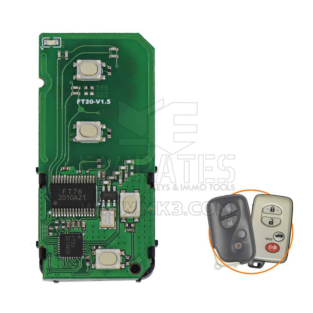 Lonsdor 5290B 314.35MHz Toyota 4D Placa de circuito impreso de llave inteligente