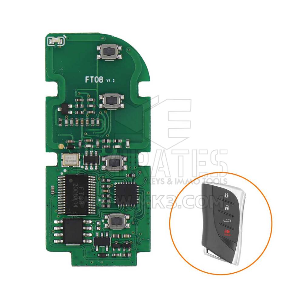 Lonsdor Kopya Tipi FT08-0440B 312/314MHz Lexus Akıllı Anahtar PCB