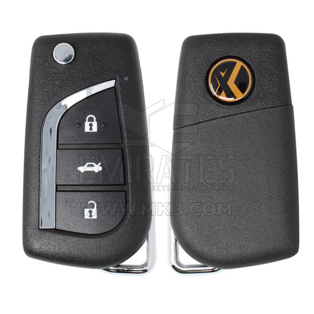 جديد Xhorse VVDI Key Tool VVDI2 Wireless Flip Remote Key 3 زر Toyota Type XNTO00EN متوافق مع جميع أدوات VVDI | الإمارات للمفاتيح