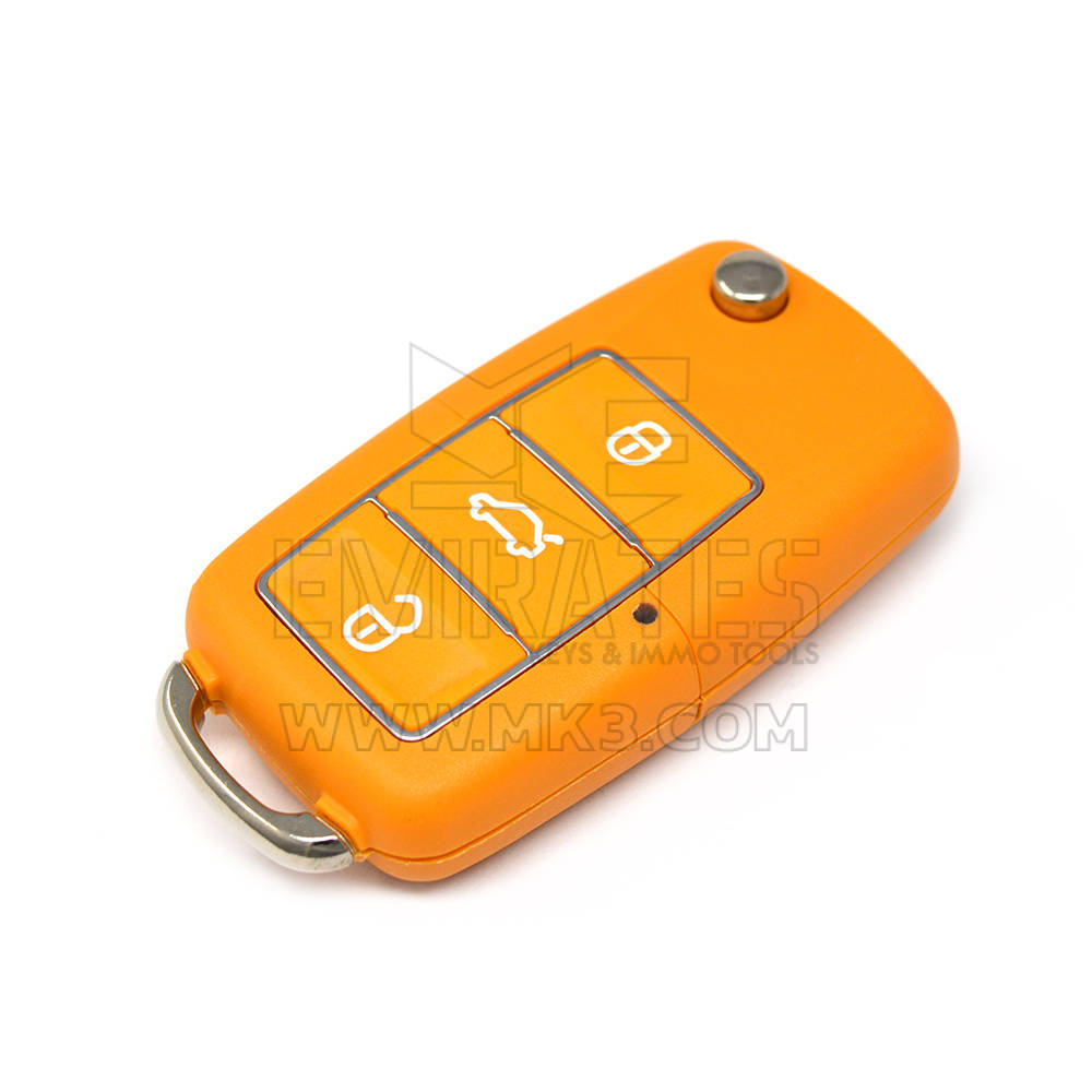 جديد Xhorse VVDI Key Tool VVDI2 Wire Flip Remote Key 3 أزرار برتقالي XKB505EN متوافق مع جميع أدوات VVDI | الإمارات للمفاتيح