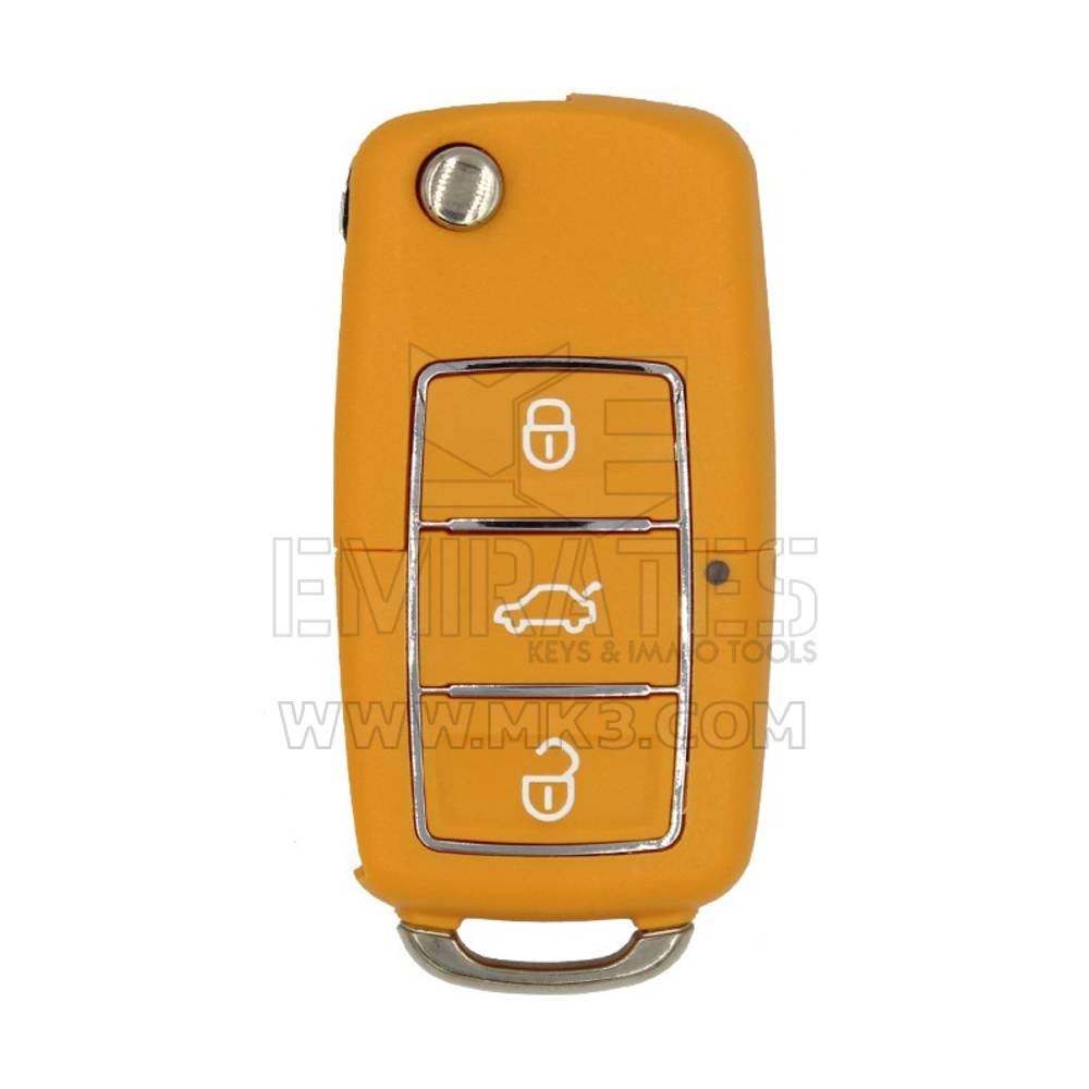 Face à Face Copieur Universel Flip Remote 3 Boutons Fréquence Réglable VW Type Jaune