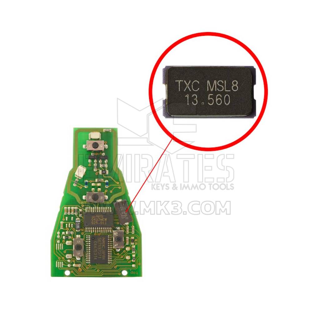Cristal 13.560 MHz para cambiar la frecuencia clave de Mercedes 433 MHz tipo antiguo