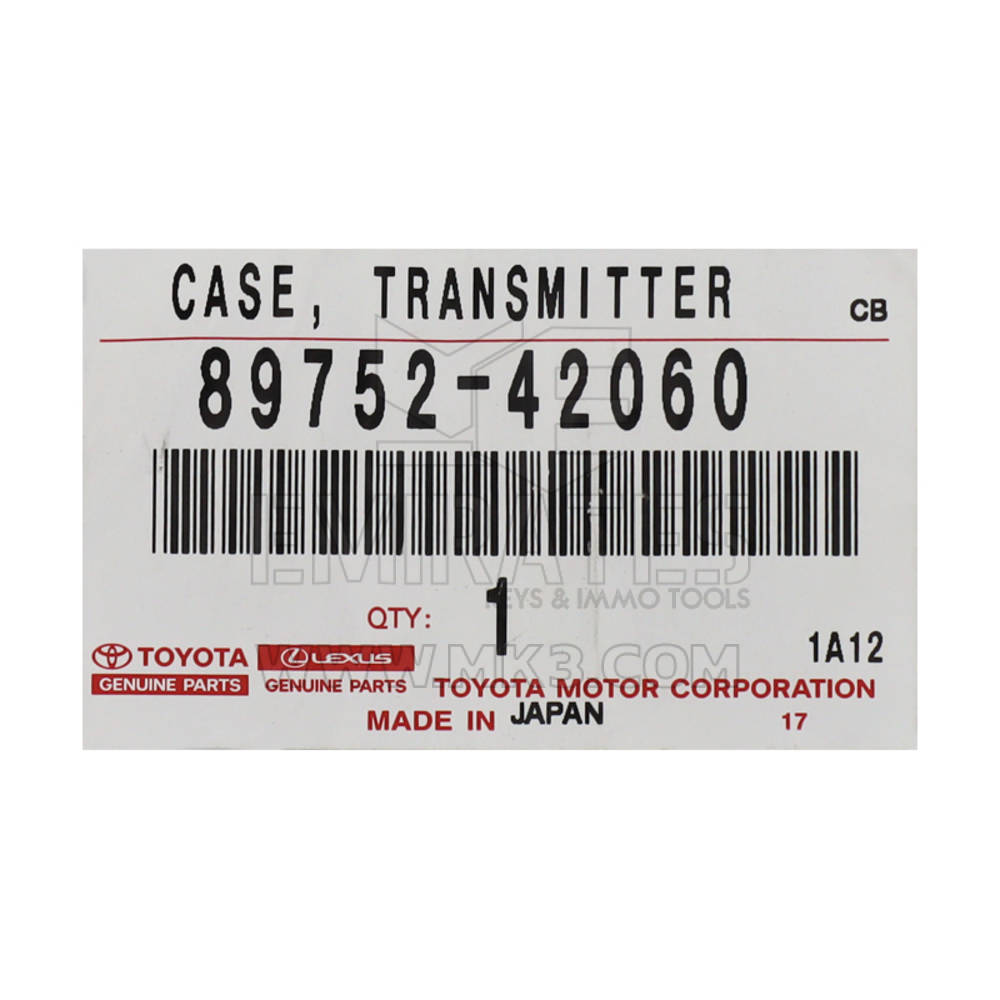 Toyota Land Cruiser Prado 2019 Genuine/OEM Remote Key Shell With H Transponder 3 Button OEM Part Number: 89752-42060 | Emirates Keys
