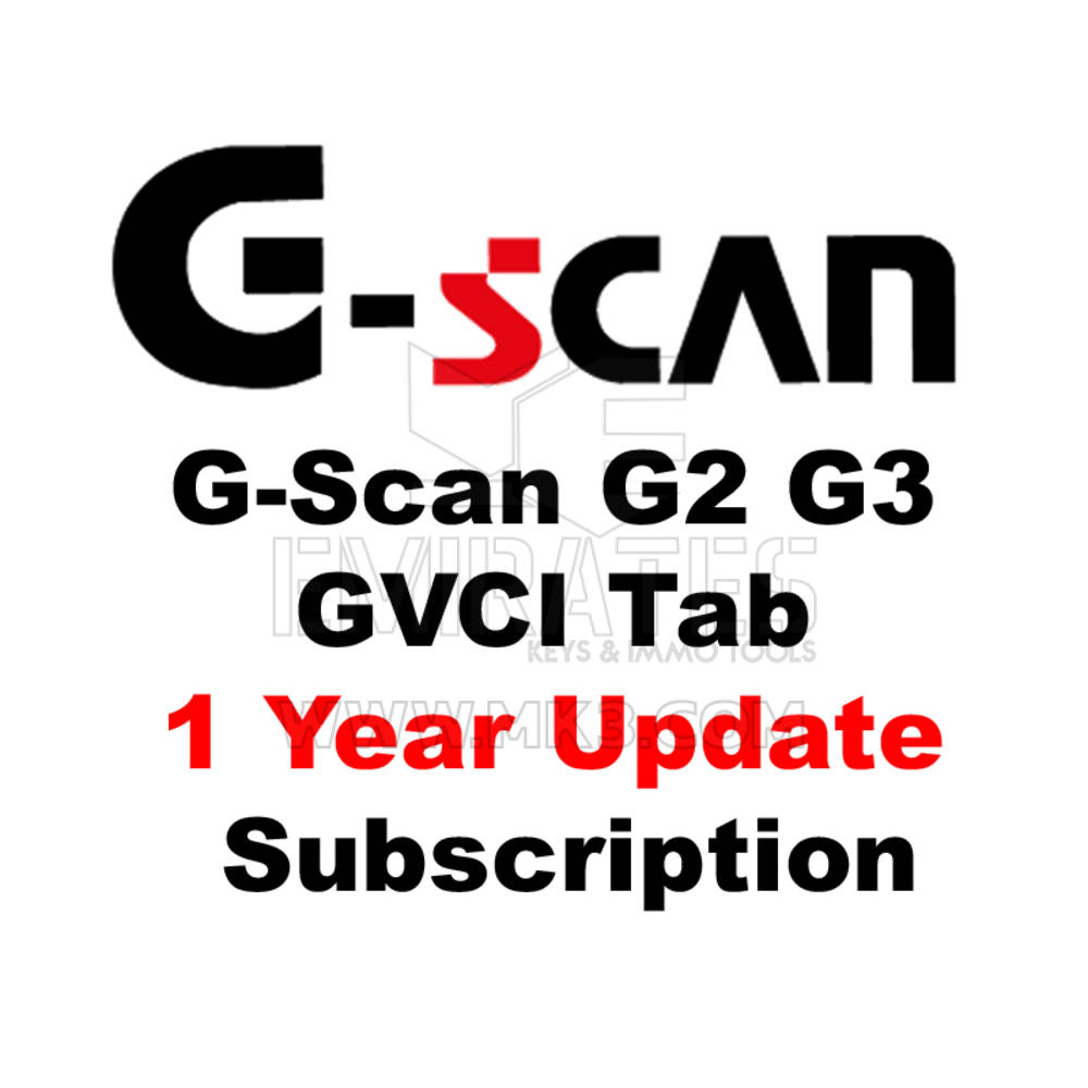 G-Scan G2 G3 GVCI Tab 1 Year Update Subscription