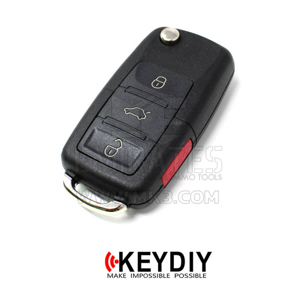 Keydiy KD-X2 Universal Flip Remote Key 3 + 1 أزرار فولكس واجن نوع B01-3 + 1 يعمل مع 900 دينار كويتي وصانع عن بعد ومستنسخ KeyDiy KD-X2 | الإمارات للمفاتيح
