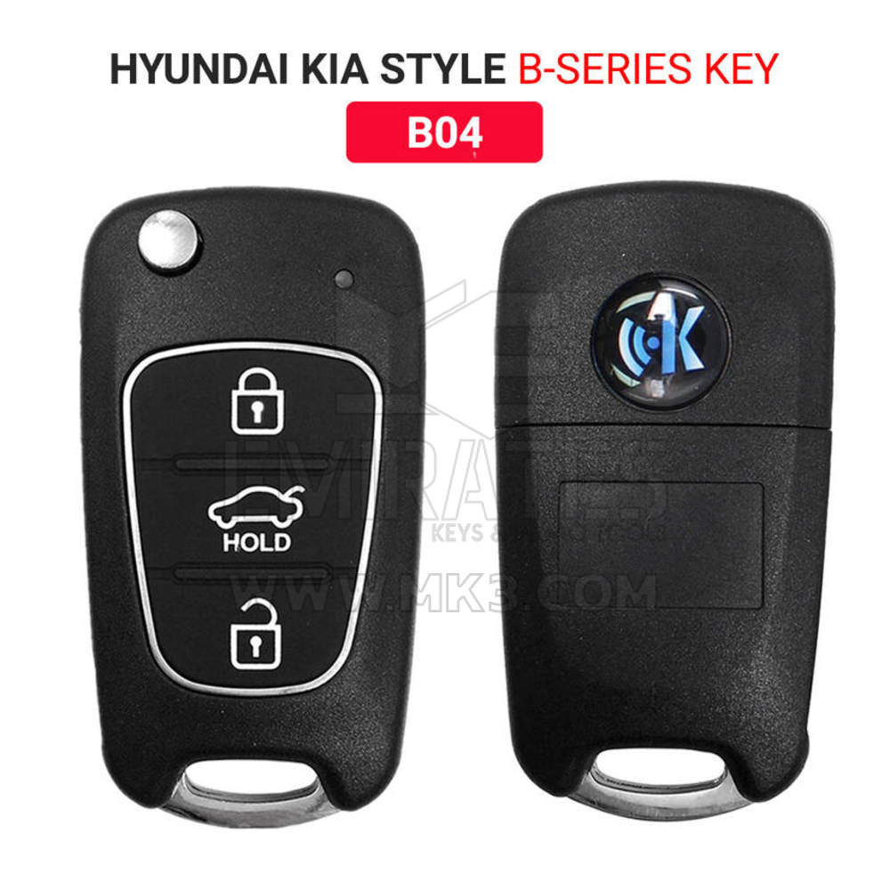 Keydiy KD Universal Flip Remote 3 Botones Clave Hyundai KIA Tipo B04 Funciona con KD900 y KeyDiy KD-X2 Remote Maker and Cloner | Claves de los Emiratos