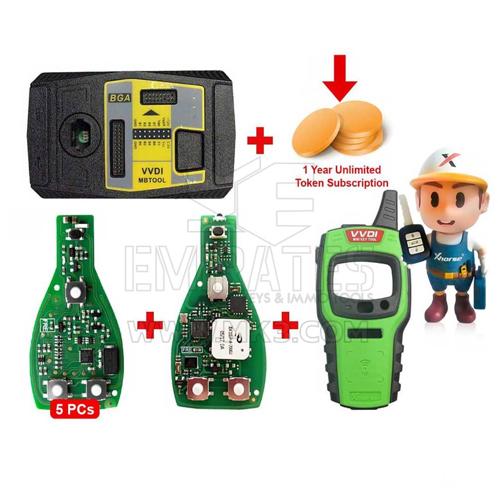 Paquete de inicio del programador de dispositivos de herramientas Xhorse VVDI MB BGA