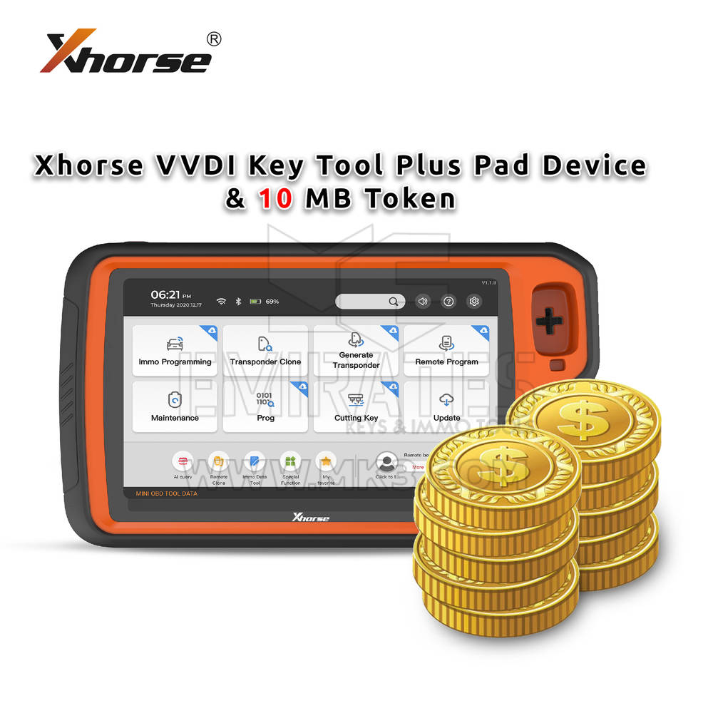 Xhorse VVDI Key Tool Plus Pad Device & 10 MB Token Bundle | MK3