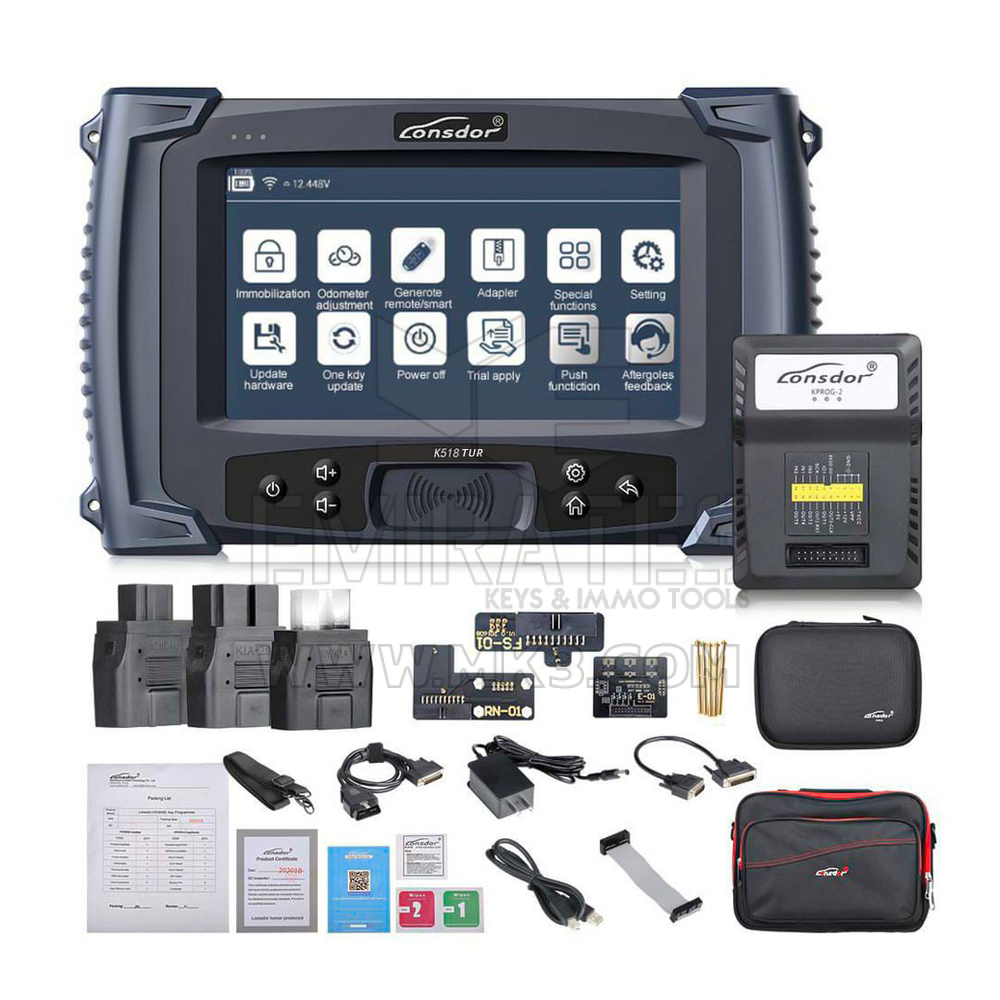 Lonsdor K518TUR K518 TUR Key Programmer para todas las marcas versión turca y Lonsdor LKE Smart Key Emulator 5 en 1 | Claves de los Emiratos
