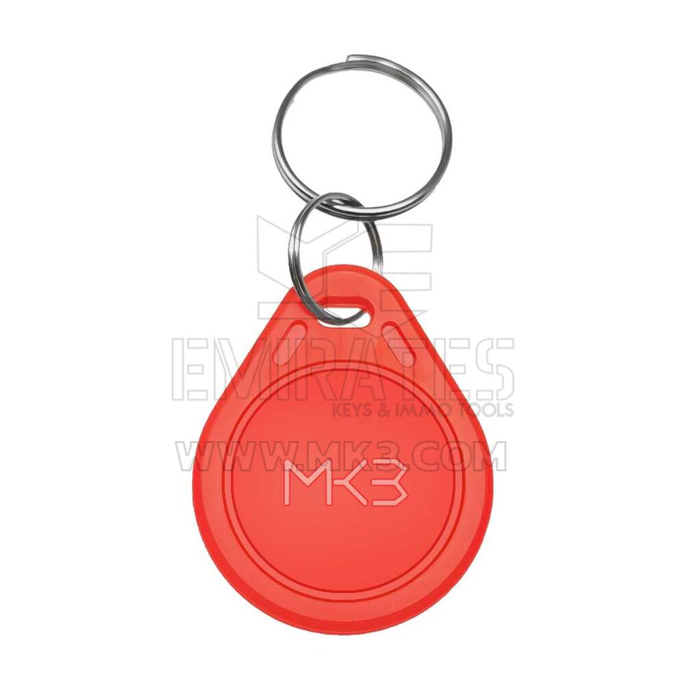 200x RFID KeyFob Tag 125Khz Re-writable Proximity T5577 Card Key Fob RED Color & FREE Handheld Duplicator Card Reader Copier Writer | Emirates Keys
