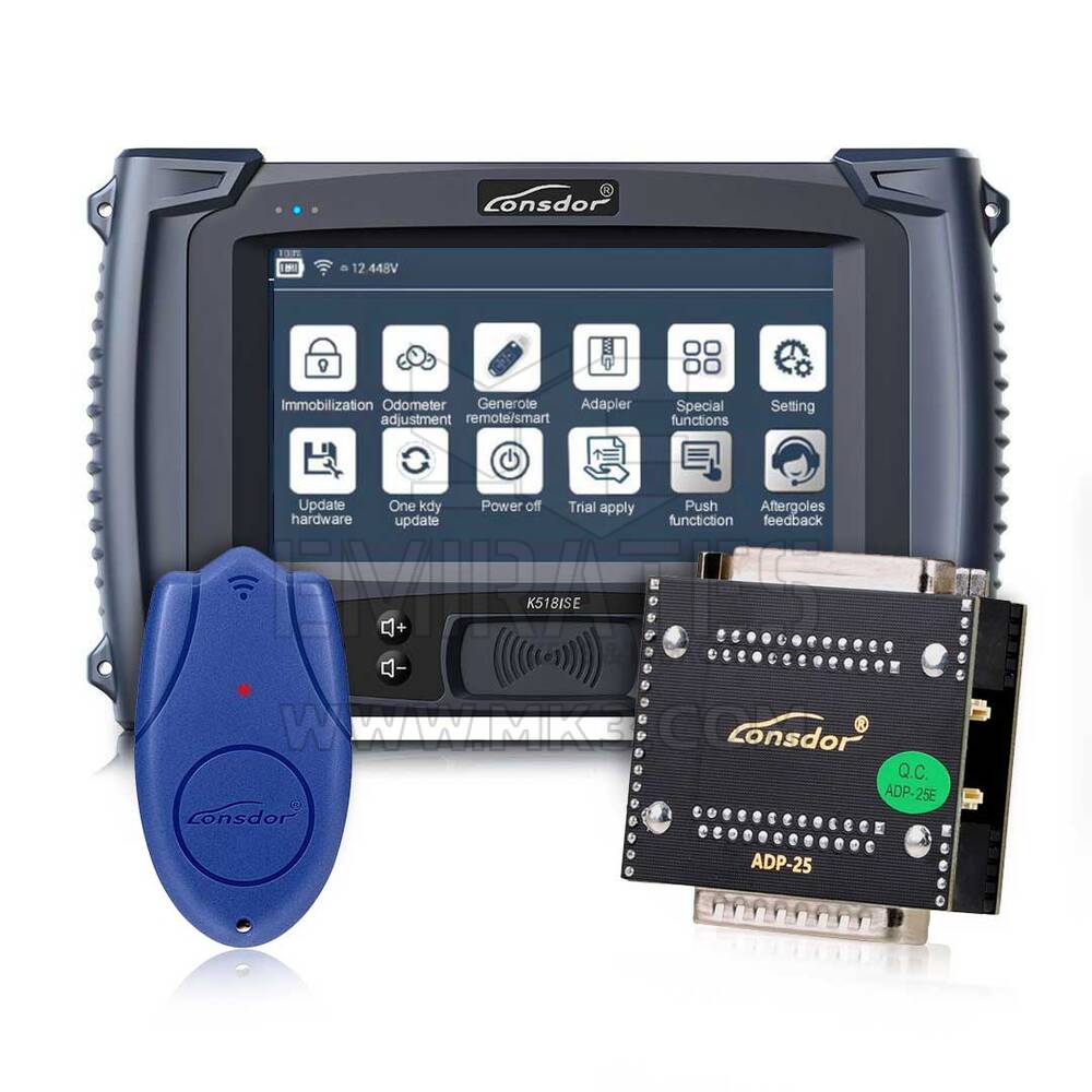 Paquete de programador de llaves Lonsdor K518ISE con emulador LKE y adaptador ADP 8A/4A