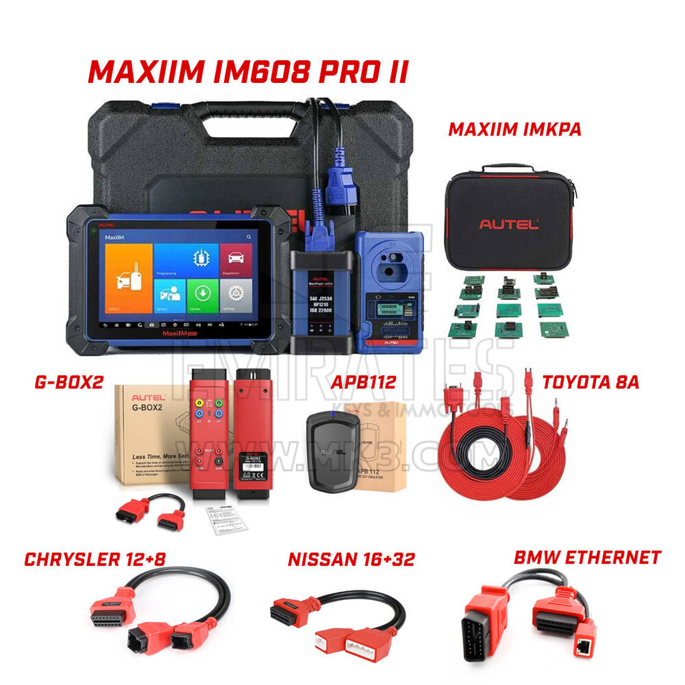 حزمة كابلات أدوات برمجة المفاتيح Autel MaxiIM IM608 PRO II | MK3