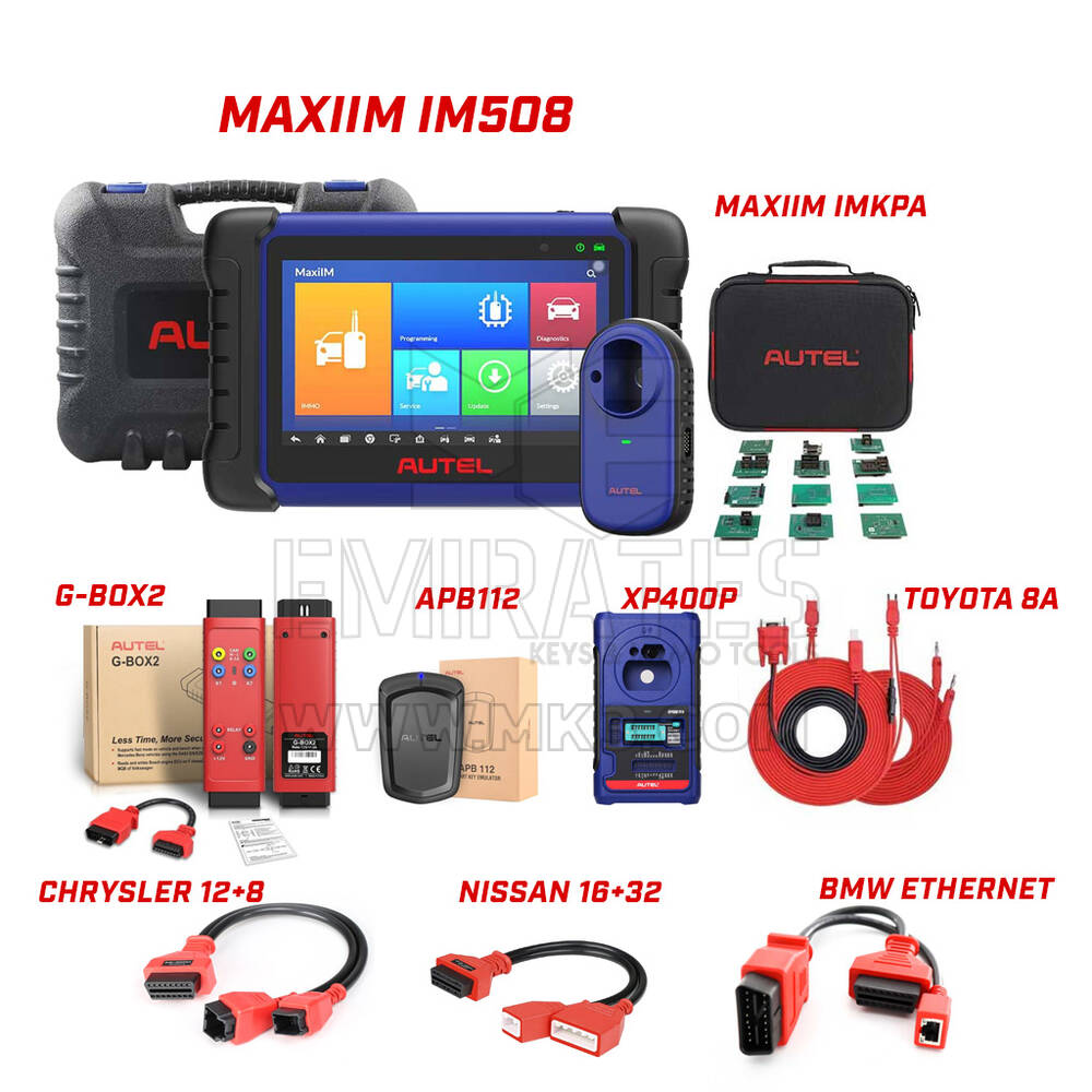 Autel MaxiIM IM508 أداة برمجة المفاتيح حزمة المحولات الكاملة | MK3