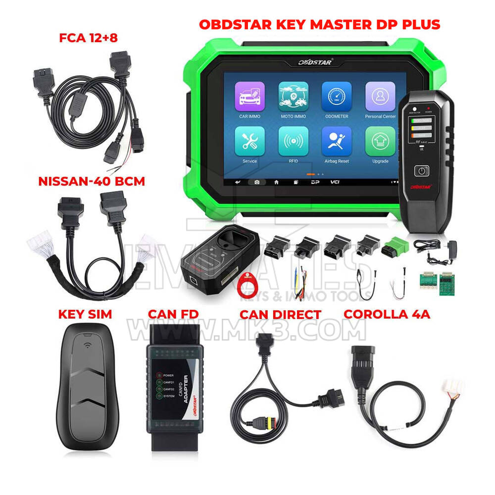 حزمة OBDStar Key Master DP Plus مع اشتراك التحديث لمدة عامين ومحاكي KSIM وحزمة محول وكابلات CAN FD