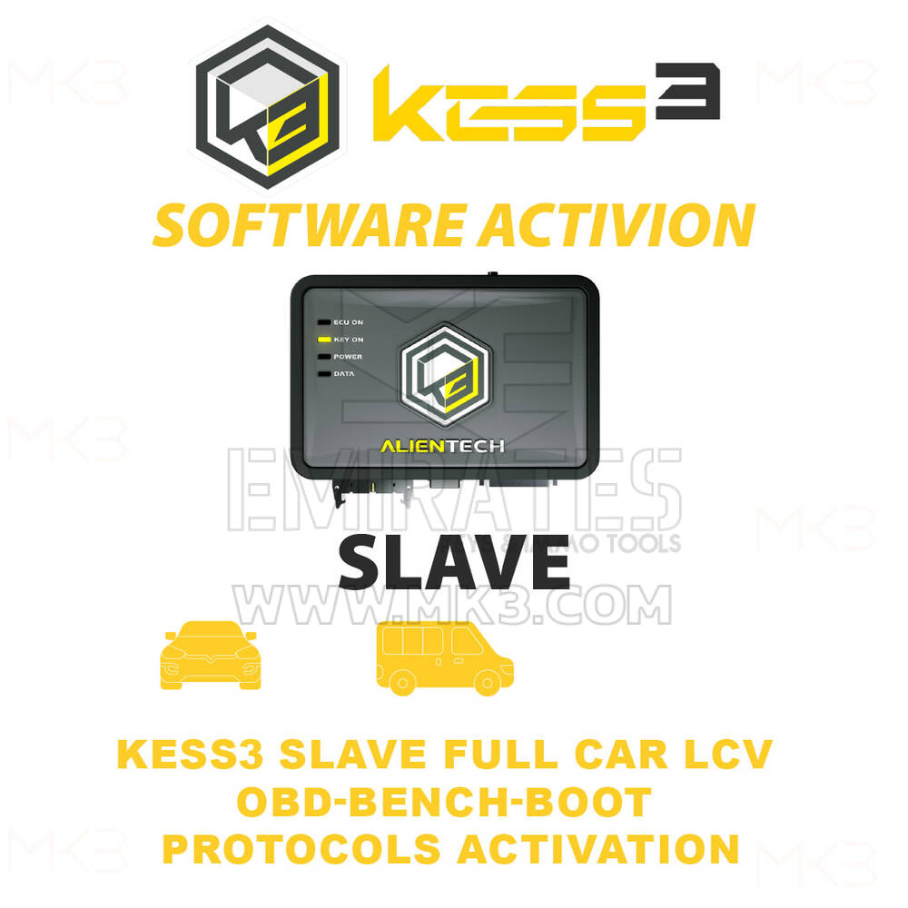 Alientech KESS3 esclave voiture complète LCV (OBD-Bench-Boot)