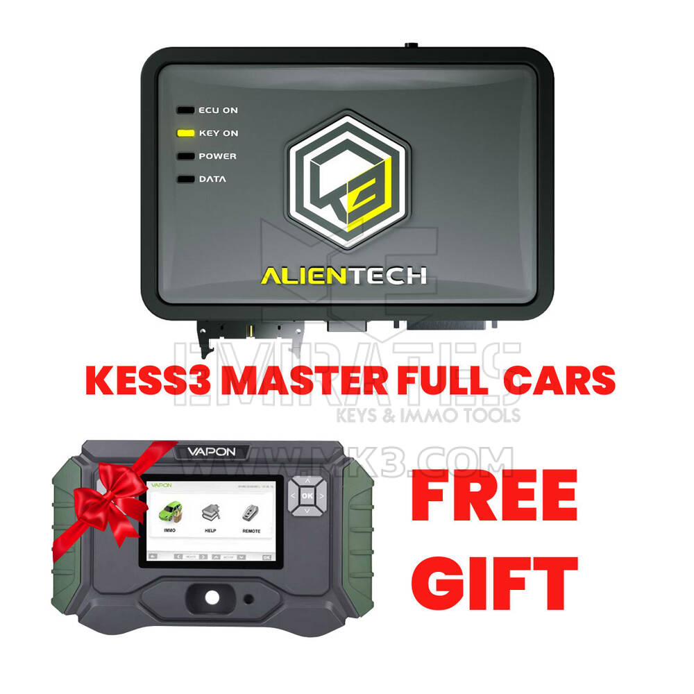 ALIENTECH Kess3 Full Car Package Master + Vapon VP996 Key Programming Tool Device