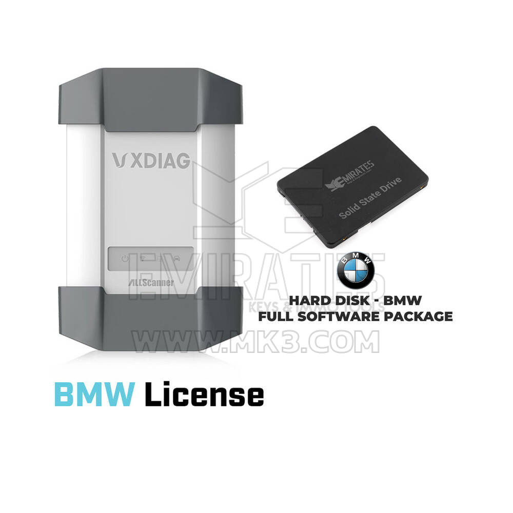 Disco rígido SSD - Pacote BMW, dispositivo VCX DoIP, licença e software