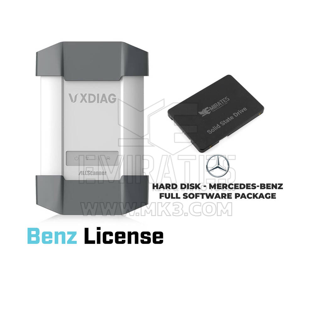 Disque dur SSD - Package Mercedes, périphérique VCX DoIP, licence et logiciel