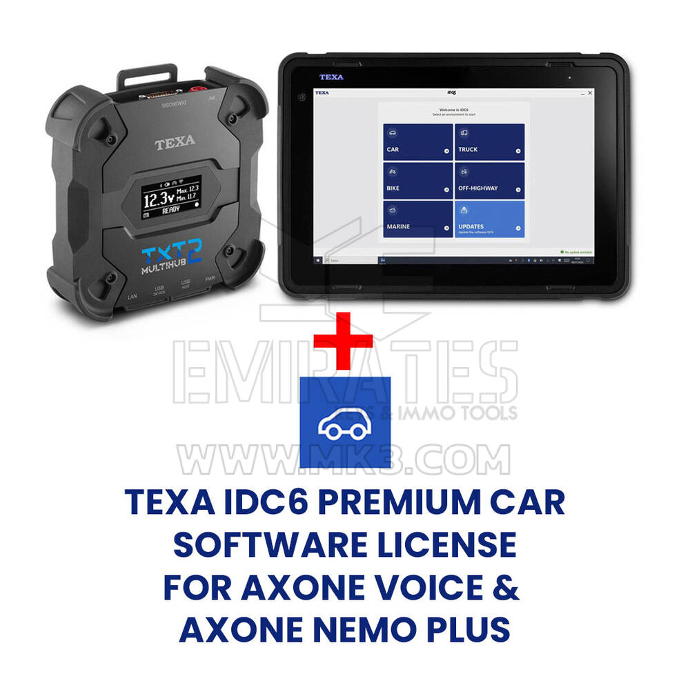 Texa AXONE VOICE + NAVIGATOR TXT MULTIHUB 2 avec licence IDC6 complète et application Texa en cadeau