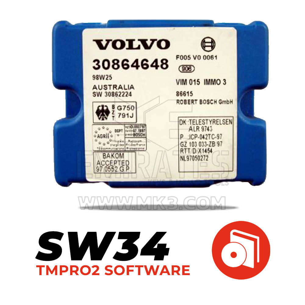 Tmpro SW 34 - صندوق التحكم في فولفو IMMO3 بوش