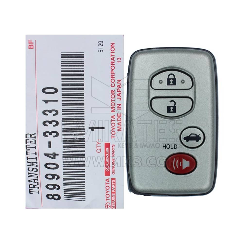 Novo Toyota Camry 2010-2011 Genuine Smart Remote Key 4 Buttons 315MHz 89904-33310 8990433310, 89904-06070 / FCCID: HYQ14AAB | Chaves dos Emirados